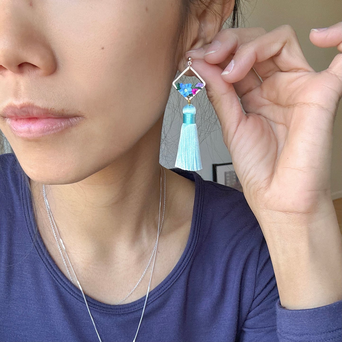 Whisper Blue Tassels