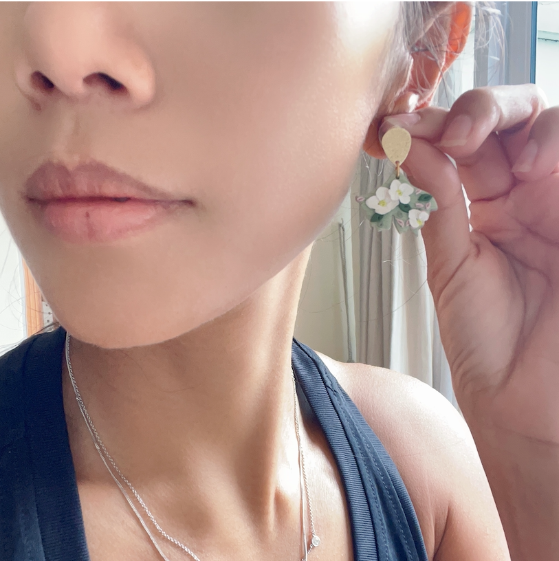 Light Ginkgo ~3.5cm $48 size gauge earring