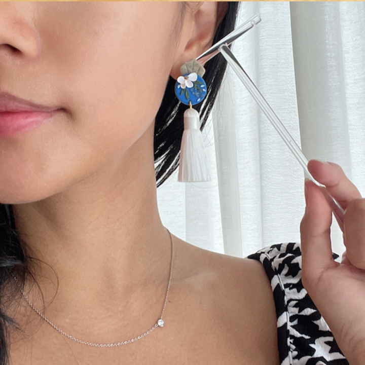 Ocean tassel earring size gauge