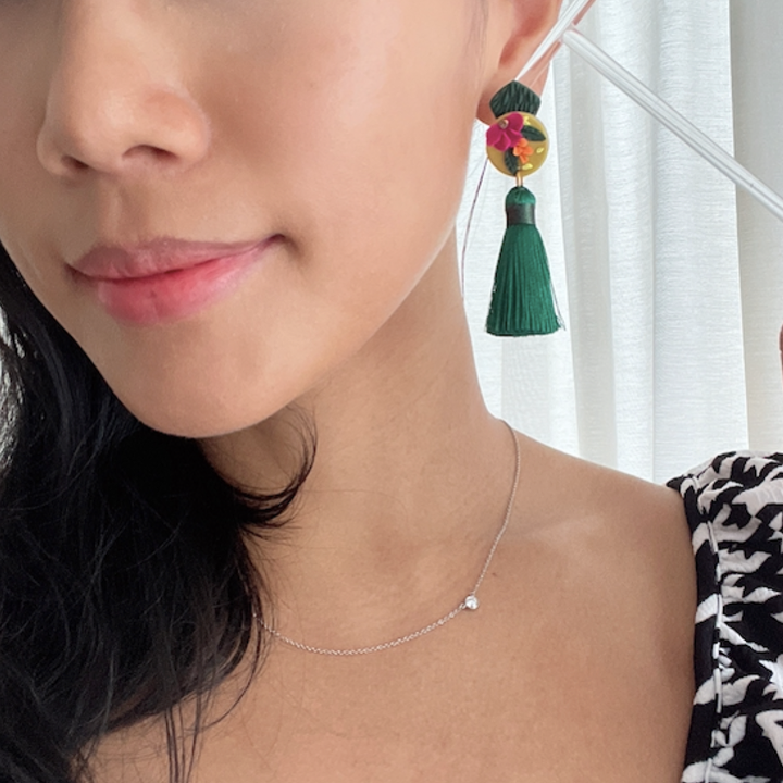 Tropical tassel earring size gauge